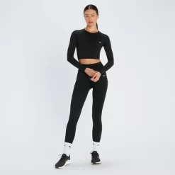 MP Vrouwen Shape Naadloze Long Sleeve Crop Top - Zwart -Myprotein 12698500 1485049068242323