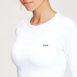 MP Vrouwen Shape Naadloze Long Sleeve Crop Top - Wit -Myprotein 12698508 9354862245727205