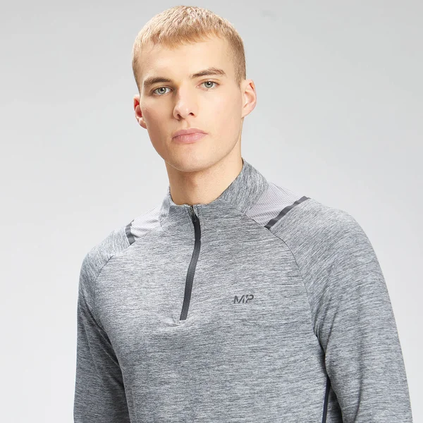 MP Heren Velocity 1/4 Zip Top - Charcoal Marl 7 MP Heren Velocity 1/4 Zip Top - Charcoal Marl - Afbeelding 5