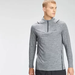 MP Heren Velocity 1/4 Zip Top - Charcoal Marl 16 MP Heren Velocity 1/4 Zip Top - Charcoal Marl -Myprotein 12761679 8034870011584349
