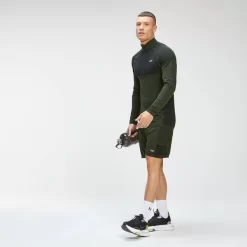 MP Men's Seamless 1/4 Zip - Vine Leaf Marl -Myprotein 12763886 1954882198194750