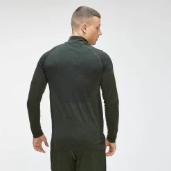 MP Men's Seamless 1/4 Zip - Vine Leaf Marl -Myprotein 12763886 2074882198286757