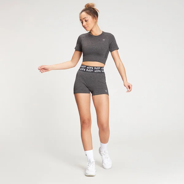MP Women's Curve Crop T-shirt Met Korte Mouwen - Dark Carbon 4 MP Women's Curve Crop T-shirt Met Korte Mouwen - Dark Carbon - Afbeelding 2