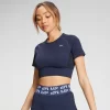 MP Vrouwen Curve Crop T-shirt Met Korte Mouwen - Donker Galaxy Blauw -Myprotein 12773215 2034862195822334