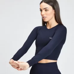 MP Vrouwen Shape Naadloos Topje Met Lange Mouwen - Navy -Myprotein 12773615 5354865544863715