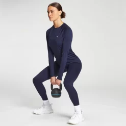 MP Essentials Women's Training Slim Fit Long Sleeve Top - Navy -Myprotein 12774435 7214885509194982