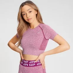 MP Vrouwen Curve Crop T-shirt Met Korte Mouwen - Dieproze