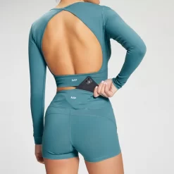 MP Women's Power Open Back Crop Top - Oceaanblauw -Myprotein 12774811 6004885510337208