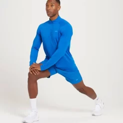 MP Linear Mark Graphic Sportshirt Met Kwartrits Voor Heren - Echt Blauw -Myprotein 12788618 1434932686387643