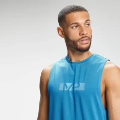MP Men's Graffiti Graphic Training Tank Top - Bright Blue -Myprotein 12789381 4264882199233350