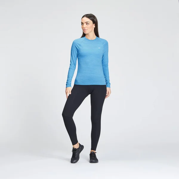 MP Women's Performance Long Sleeve Training T-Shirt - Bright Blue Marl With White Fleck 4 MP Women's Performance Long Sleeve Training T-Shirt - Bright Blue Marl With White Fleck - Afbeelding 2