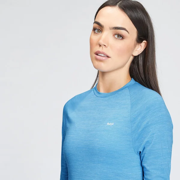 MP Women's Performance Long Sleeve Training T-Shirt - Bright Blue Marl With White Fleck 6 MP Women's Performance Long Sleeve Training T-Shirt - Bright Blue Marl With White Fleck - Afbeelding 4