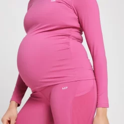 MP Power Maternity Top Met Lange Mouwen Voor Dames - Sangria -Myprotein 13028708 1944918734831768