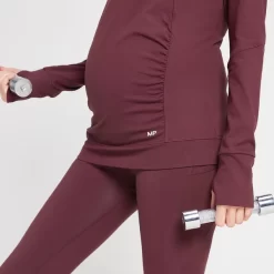 MP Power Maternity Shirt Met Kwartrits Voor Dames - Port -Myprotein 13028772 2124918734891123