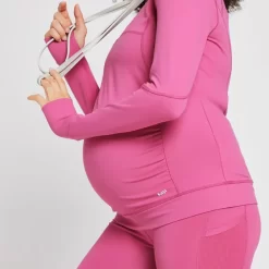 MP Power Maternity Shirt Met Kwartrits Voor Dames - Sangria -Myprotein 13028780 1964918735313763