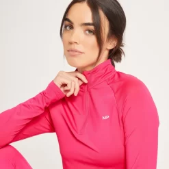 MP Nauwsluitend Shirt Met Kwartrits Voor Dames - Magenta -Myprotein 13109274 1004912775155656