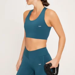 MP Tempo Sportbeha Met Gekruiste Rugbandjes Voor Dames - Stofblauw -Myprotein 13116792 8424912776363843