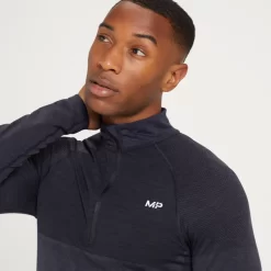 MP Essential Naadloze Top Met Kwartrits Voor Heren - Zwart Gemêleerd -Myprotein 13119729 1584932687298590