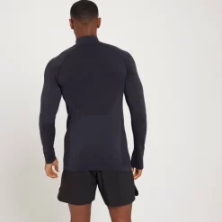 MP Essential Naadloze Top Met Kwartrits Voor Heren - Zwart Gemêleerd -Myprotein 13119729 9814932687239784