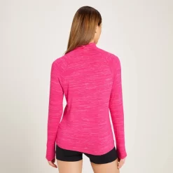 MP Performance Sportshirt Met Kwartrits Voor Dames - Magenta Gemêleerd Met Witte Vlek 8 MP Performance Sportshirt Met Kwartrits Voor Dames - Magenta Gemêleerd Met Witte Vlek -Myprotein 13120953 3234929353138397