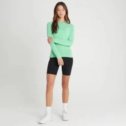 MP Performance Sportshirt Met Lange Mouwen Voor Dames - IJsgroen Gemêleerd Met Witte Vlek -Myprotein 13121009 2174996776394317