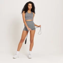 MP Curve Booty Short Met Hoge Taille Voor Dames - Grijs Gemêleerd -Myprotein 13121313 3174915096183350