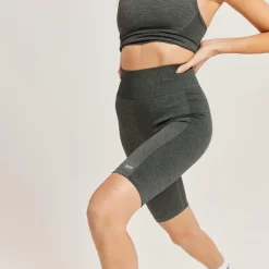 MP Curve Fietsshort Met Hoge Taille Voor Dames - Carbongrijs Gemêleerd -Myprotein 13121369 1224911999394689