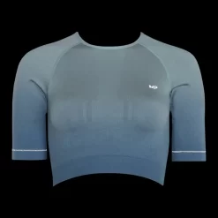 MP Velocity Ultra Naadloze Croptop Voor Dames - Steenblauw -Myprotein 13122757 9904914609966435