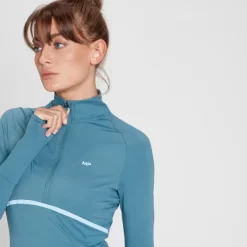 MP Velocity Ultra Shirt Met Kwartrits Voor Dames - Steenblauw -Myprotein 13122837 1884911983775771