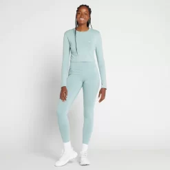 MP Essential Body Fit Cropped T-shirt Met Lange Mouwen Voor Dames - IJsblauw -Myprotein 13129988 1494949345968437