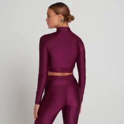 Limited Edition MP Engage Cropped Shirt Met Lange Mouwen En Kwartrits Voor Dames - Dieppaars -Myprotein 13156993 6204969293155904