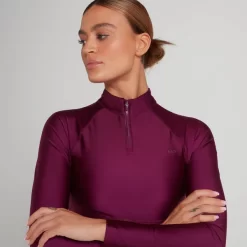 Limited Edition MP Engage Cropped Shirt Met Lange Mouwen En Kwartrits Voor Dames - Dieppaars -Myprotein 13156993 9334969293232710