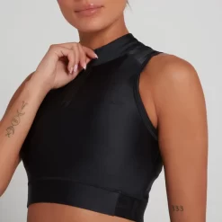 MP Engage Cropped Sporthemd Met Kwartrits Voor Dames - Zwart -Myprotein 13157155 1324969293946986