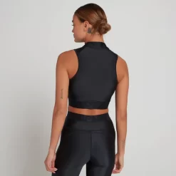 MP Engage Cropped Sporthemd Met Kwartrits Voor Dames - Zwart -Myprotein 13157155 3524969293887931