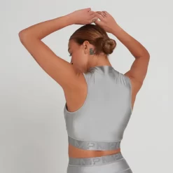 Limited Edition MP Engage Cropped Sporthemd Met Kwartrits Voor Dames - Stormgrijs -Myprotein 13157163 1234969292613357