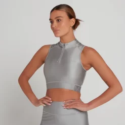 Limited Edition MP Engage Cropped Sporthemd Met Kwartrits Voor Dames - Stormgrijs