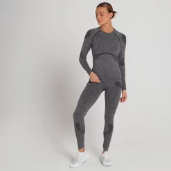 MP Dynamic Training Naadloos Shirt Met Lange Mouwen Voor Dames - Verwassen Zwart -Myprotein 13158364 9954969292614779