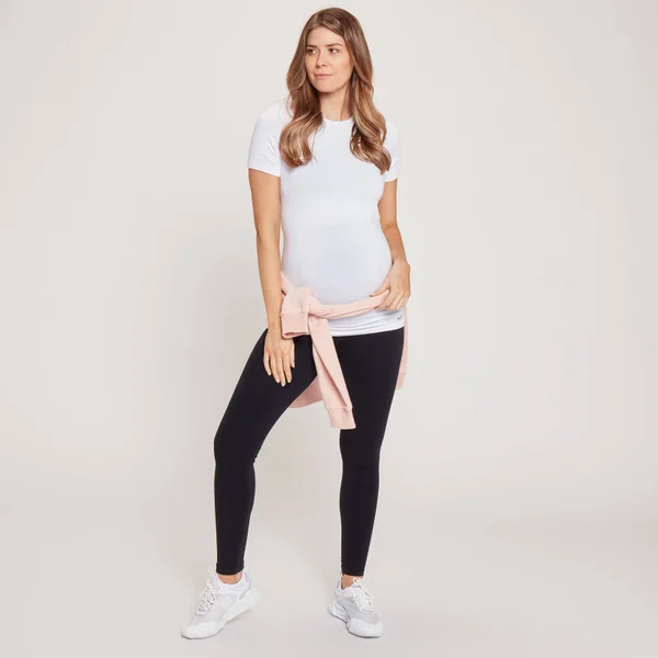 MP Naadloos Zwangerschapsshirt Met Korte Mouwen - Wit 4 MP Naadloos Zwangerschapsshirt Met Korte Mouwen - Wit - Afbeelding 2