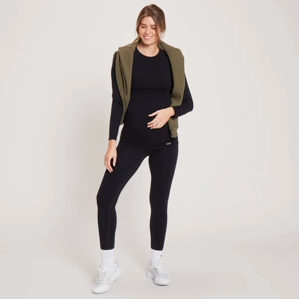 MP Naadloos Zwangerschapsshirt Met Lange Mouwen - Zwart 4 MP Naadloos Zwangerschapsshirt Met Lange Mouwen - Zwart - Afbeelding 2