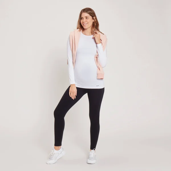 MP Naadloos Zwangerschapsshirt Met Lange Mouwen - Wit 4 MP Naadloos Zwangerschapsshirt Met Lange Mouwen - Wit - Afbeelding 2