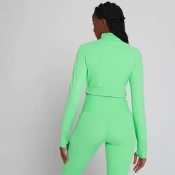 MP Power Ultra Cropped Shirt Met Kwartrits Voor Dames - Mintgroen -Myprotein 13466694 1384971371137626