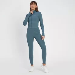 MP Tempo Ultra Cropped Damesjack - Rookblauw -Myprotein 13808073 1705029961324844