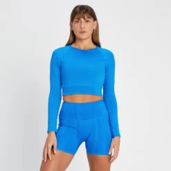 MP Tempo Omkeerbare Croptop Met Lange Mouwen Voor Dames - Elektrisch Blauw -Myprotein 13808936 1145026082861964