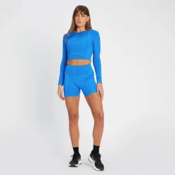 MP Tempo Omkeerbare Croptop Met Lange Mouwen Voor Dames - Elektrisch Blauw -Myprotein 13808936 9865026082911767
