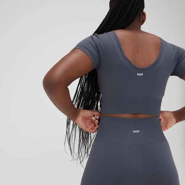 MP Composure Naadloze Croptop Voor Dames - Grafietzwart 5 MP Composure Naadloze Croptop Voor Dames - Grafietzwart - Afbeelding 3