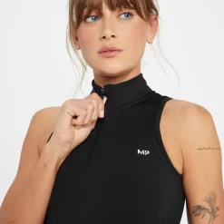 MP Tempo Ton-sur-ton Naadloos Hemd Voor Dames - Zwart -Myprotein 13827702 1875009401357926