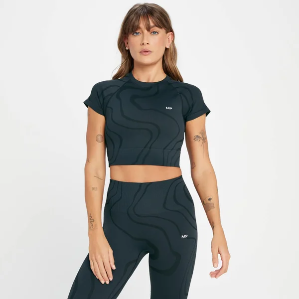 MP Tempo Wave Naadloze Croptop Voor Dames - Zwart 3 MP Tempo Wave Naadloze Croptop Voor Dames - Zwart