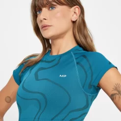 MP Tempo Wave Naadloze Croptop Voor Dames - Groenblauw -Myprotein 13827931 8065009217518943