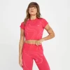 MP Tempo Wave Naadloze Croptop Voor Dames - Rougerood -Myprotein 13827945 1555009217328305