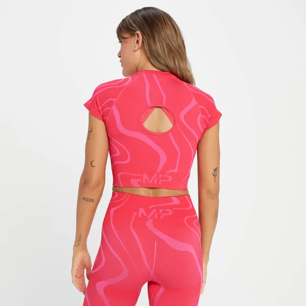 MP Tempo Wave Naadloze Croptop Voor Dames - Rougerood 4 MP Tempo Wave Naadloze Croptop Voor Dames - Rougerood - Afbeelding 2